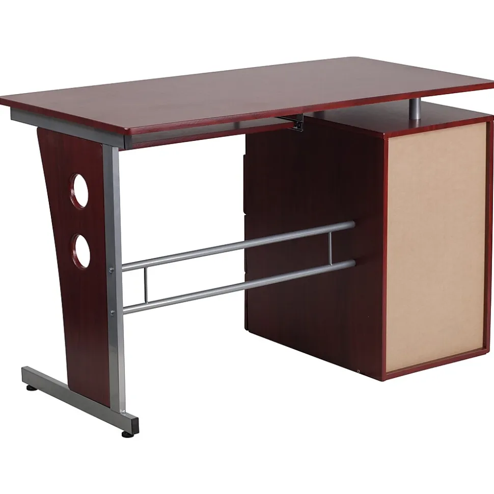 Flash Furniture 47" Laminate L-Shape Computer Desk, Mahogany (NANWK008)