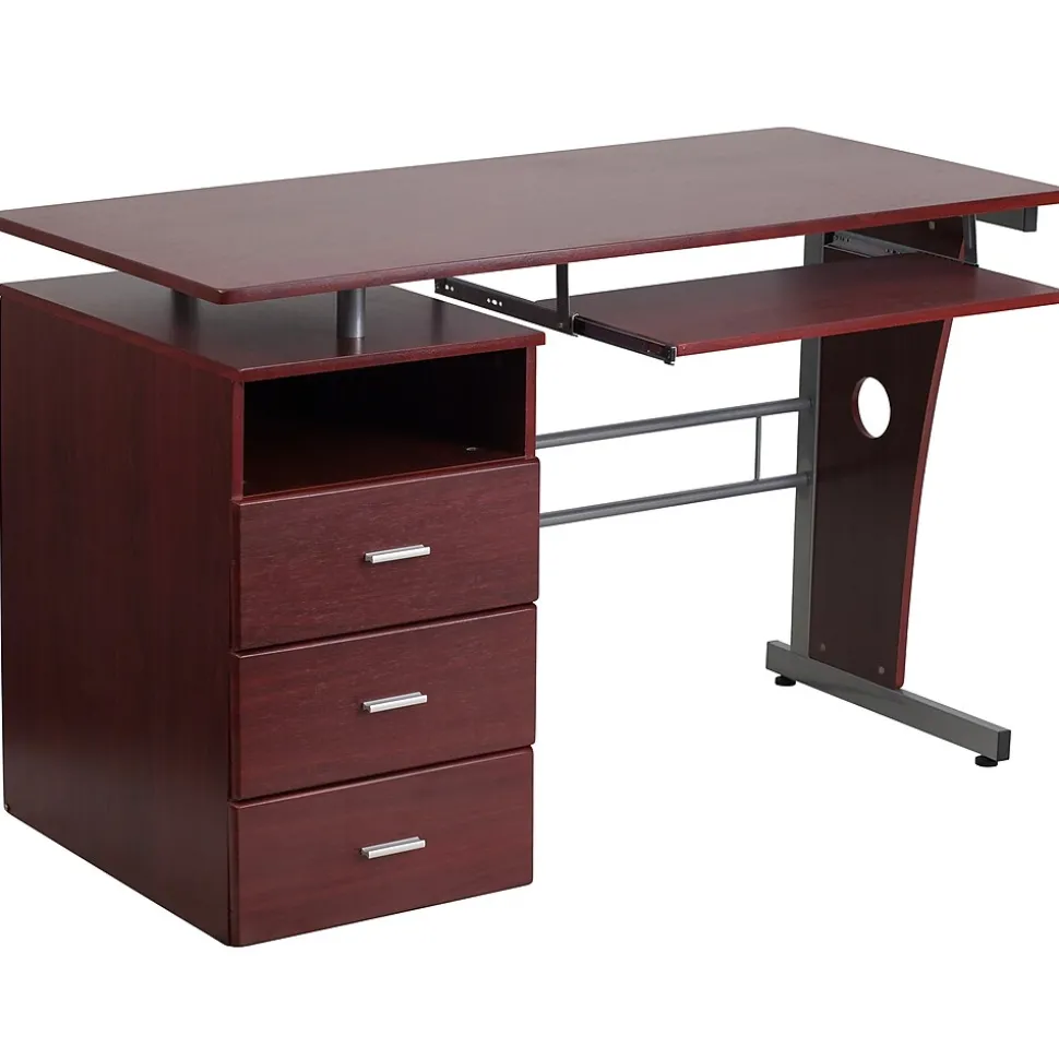 Flash Furniture 47" Laminate L-Shape Computer Desk, Mahogany (NANWK008)