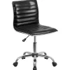 Flash Furniture Alan Armless Vinyl Swivel Low Back Task Office Chair, Black/Chrome (DS512BBK)