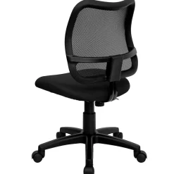 Flash Furniture Alber Armless Ergonomic Mesh Swivel Mid-Back Task Office Chair, Black (WLA277BK)