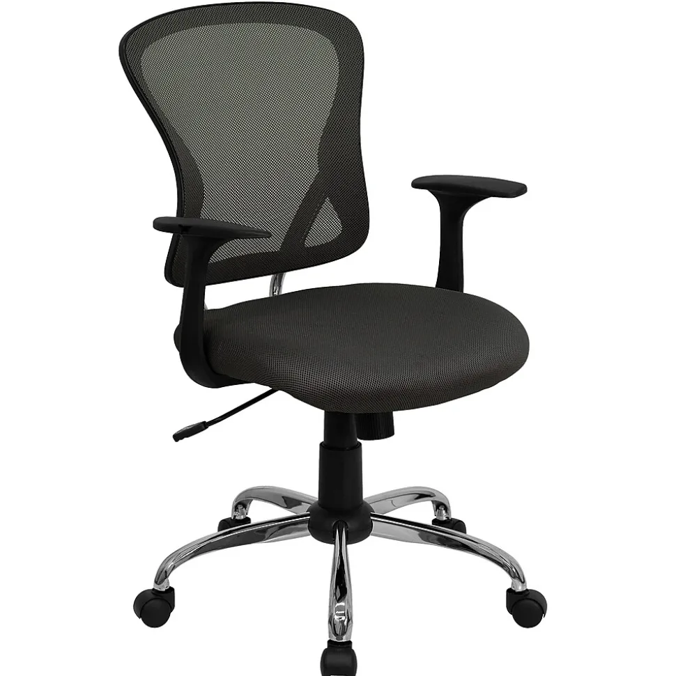 Flash Furniture Alfred Ergonomic Mesh Swivel Mid-Back Task Office Chair, Dark Gray (H8369FDKGY)