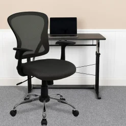 Flash Furniture Alfred Ergonomic Mesh Swivel Mid-Back Task Office Chair, Dark Gray (H8369FDKGY)