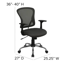 Flash Furniture Alfred Ergonomic Mesh Swivel Mid-Back Task Office Chair, Dark Gray (H8369FDKGY)