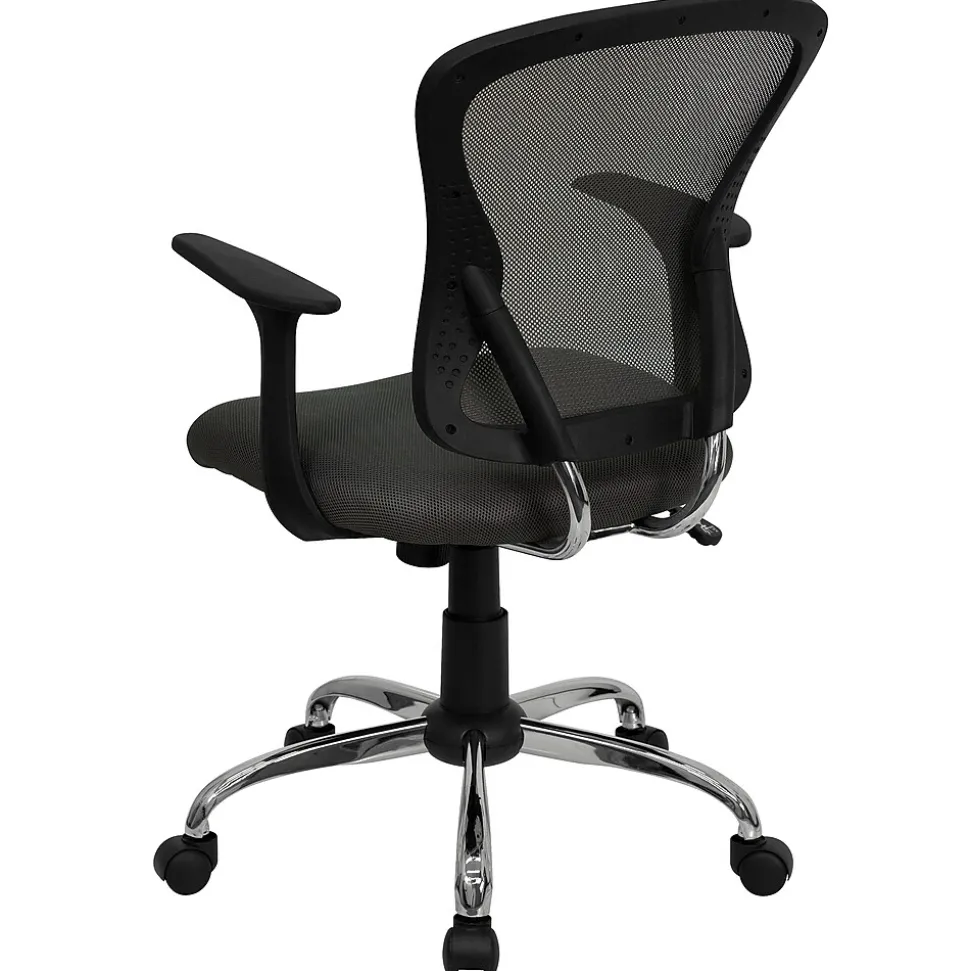 Flash Furniture Alfred Ergonomic Mesh Swivel Mid-Back Task Office Chair, Dark Gray (H8369FDKGY)