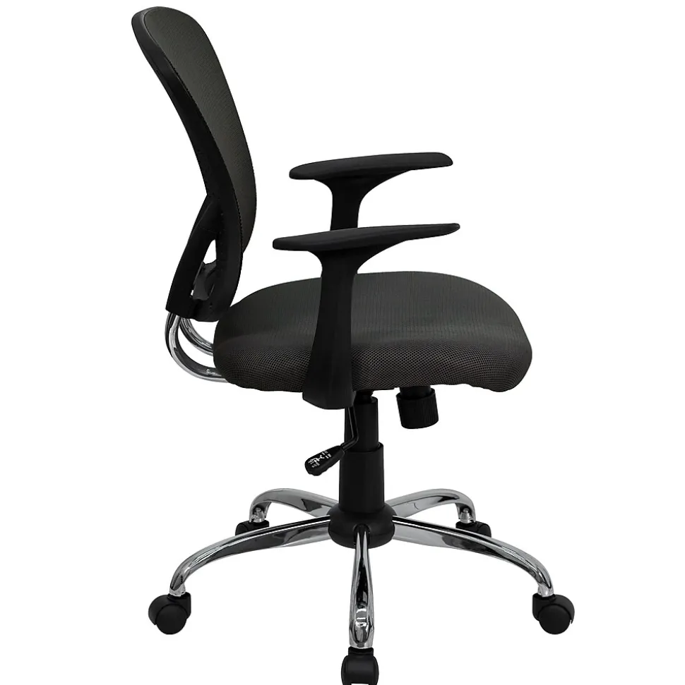 Flash Furniture Alfred Ergonomic Mesh Swivel Mid-Back Task Office Chair, Dark Gray (H8369FDKGY)