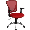 Flash Furniture Alfred Ergonomic Mesh Swivel Mid-Back Task Office Chair, Red (H8369FRED)