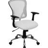 Flash Furniture Alfred Ergonomic Mesh Swivel Mid-Back Task Office Chair, White (H8369FWHT)