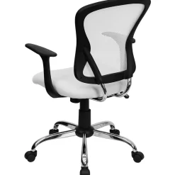 Flash Furniture Alfred Ergonomic Mesh Swivel Mid-Back Task Office Chair, White (H8369FWHT)