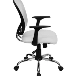 Flash Furniture Alfred Ergonomic Mesh Swivel Mid-Back Task Office Chair, White (H8369FWHT)
