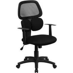 Flash Furniture Ariel Ergonomic Mesh Swivel Mid-Back Task Office Chair, Black (BT2755BK)