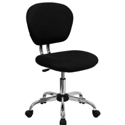 Flash Furniture Beverly Armless Ergonomic Mesh Swivel Mid-Back Padded Task Office Chair, Black (H2376FBK)