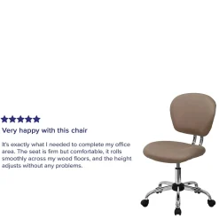 Flash Furniture Beverly Armless Ergonomic Mesh Swivel Mid-Back Padded Task Office Chair, Coffee Brown (H2376FCOF)