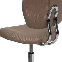 Flash Furniture Beverly Armless Ergonomic Mesh Swivel Mid-Back Padded Task Office Chair, Coffee Brown (H2376FCOF)