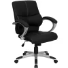 Flash Furniture Bodie LeatherSoft Swivel Mid-Back Manager's Office Chair, Black (H9637L2MID)