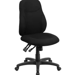 Flash Furniture Brandy Armless Ergonomic Fabric Swivel Mid-Back Task Office Chair, Black (BT90297M)