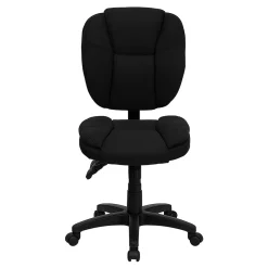 Flash Furniture Caroline Armless Ergonomic Fabric Swivel Mid-Back Multifunction Task Office Chair, Black (GO930FBK)