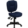 Flash Furniture Caroline Armless Ergonomic Fabric Swivel Mid-Back Multifunction Task Office Chair, Navy Blue (GO930FNVY)