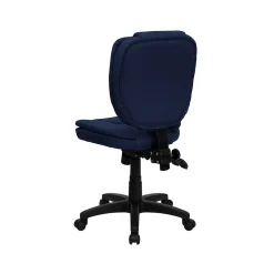Flash Furniture Caroline Armless Ergonomic Fabric Swivel Mid-Back Multifunction Task Office Chair, Navy Blue (GO930FNVY)