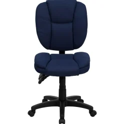 Flash Furniture Caroline Armless Ergonomic Fabric Swivel Mid-Back Multifunction Task Office Chair, Navy Blue (GO930FNVY)