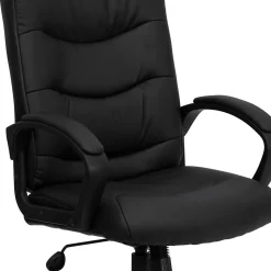 Flash Furniture Chelsea LeatherSoft Swivel Mid-Back Executive Office Chair, Black (GO9771BKLEA)