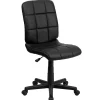 Flash Furniture Clayton Armless Vinyl Swivel Mid-Back Quilted Task Office Chair, Black (GO16911BK)