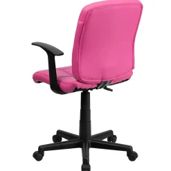 Flash Furniture Clayton Vinyl Swivel Mid-Back Quilted Task Office Chair, Pink (GO16911PINKA)