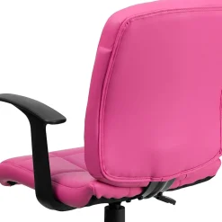 Flash Furniture Clayton Vinyl Swivel Mid-Back Quilted Task Office Chair, Pink (GO16911PINKA)