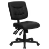 Flash Furniture Cole Armless Ergonomic LeatherSoft Swivel Mid-Back Task Office Chair, Black (GO1574BK)