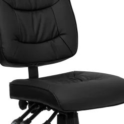 Flash Furniture Cole Armless Ergonomic LeatherSoft Swivel Mid-Back Task Office Chair, Black (GO1574BK)