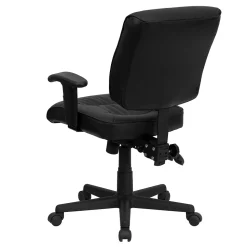 Flash Furniture Cole Ergonomic LeatherSoft Swivel Mid-Back Task Office Chair, Black (GO1574BKA)