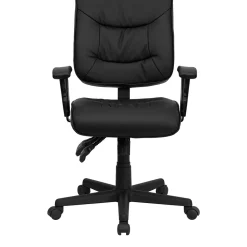 Flash Furniture Cole Ergonomic LeatherSoft Swivel Mid-Back Task Office Chair, Black (GO1574BKA)
