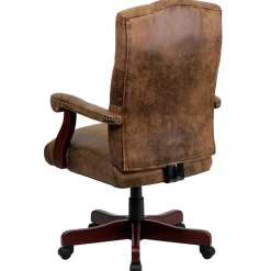 Flash Furniture Derrick Microfiber Swivel Executive Office Chair, Bomber Brown (802BRN)
