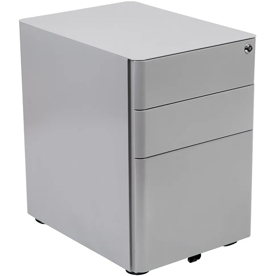 Flash Furniture 3-Drawer Cabinet, Legal & Letter Files, Gray, 21" (HZCHPL01GRY)