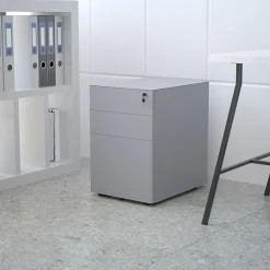 Flash Furniture 3-Drawer Cabinet, Legal & Letter Files, Gray, 21" (HZCHPL01GRY)