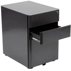 Flash Furniture 3-Drawer Cabinet, Legal & Letter Files, Black, 21