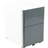 Flash Furniture 3-Drawer Cabinet, Legal & Letter Files, White/Charcoal, 21" (HZCHPL02GRYWH)