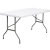 Flash Furniture Elon 5' x 30" Plastic Folding Table, Granite White (DADYCZ152)