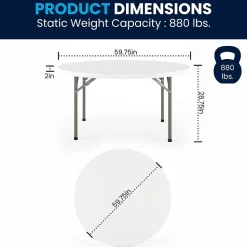 Flash Furniture Elon Folding Table, 59.75