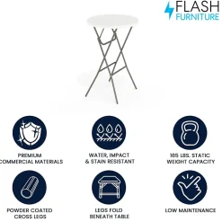 Flash Furniture Elon Folding Table, 31.25" x 31.25", Granite White (DADYCZ80R2BAR)