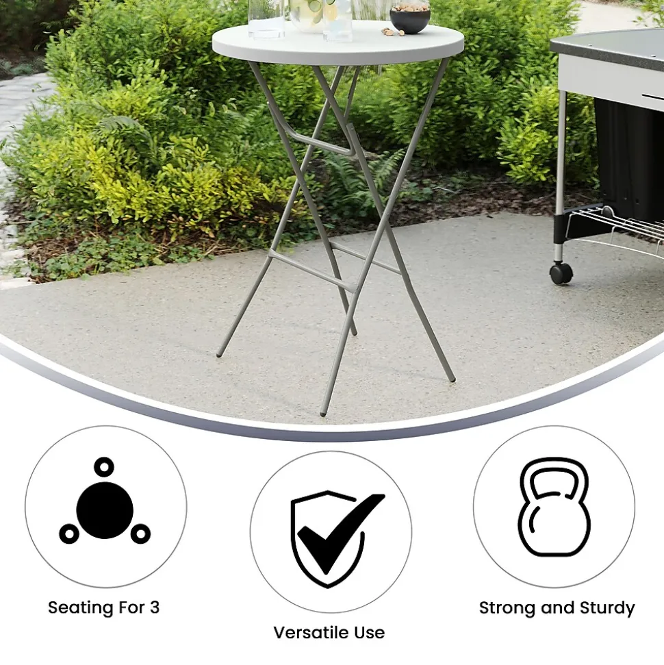 Flash Furniture Elon Folding Table, 31.25" x 31.25", Granite White (DADYCZ80R2BAR)