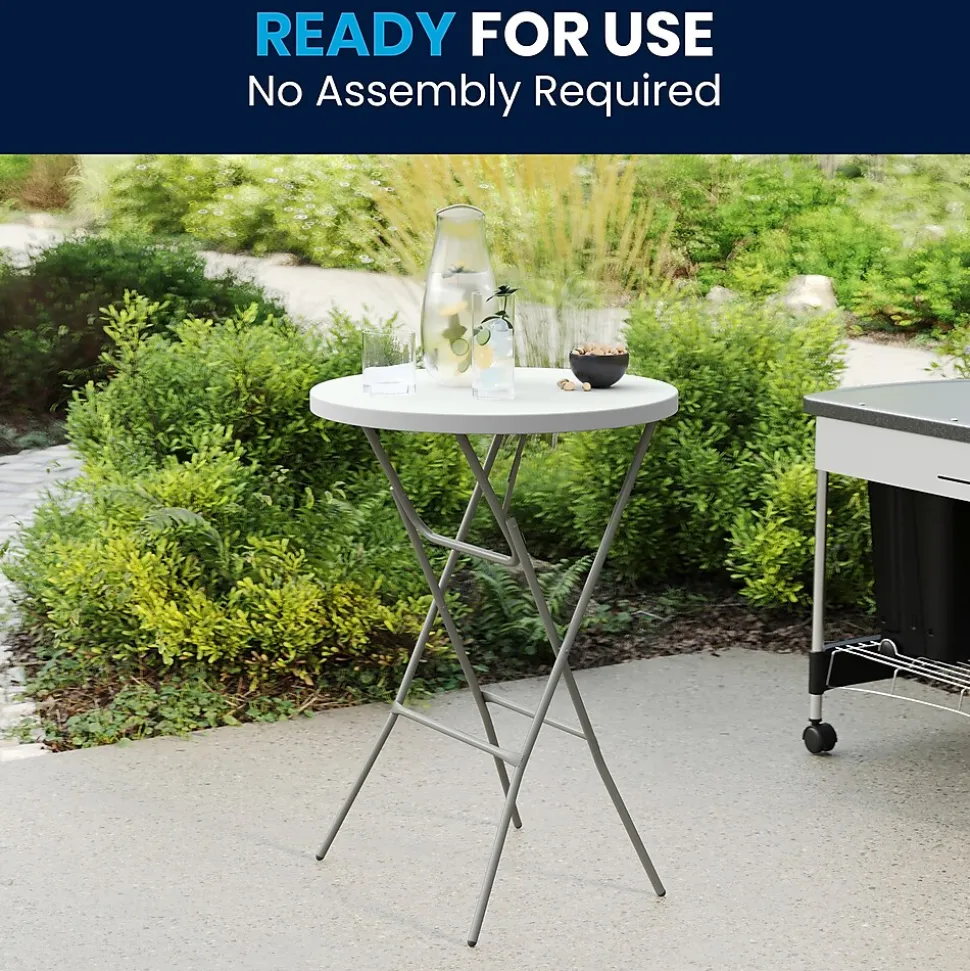 Flash Furniture Elon Folding Table, 31.25" x 31.25", Granite White (DADYCZ80R2BAR)