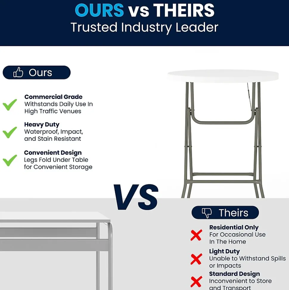 Flash Furniture Elon Folding Table, 31.25" x 31.25", Granite White (DADYCZ80R2BAR)