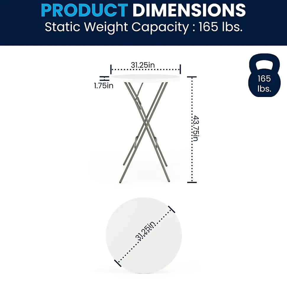 Flash Furniture Elon Folding Table, 31.25" x 31.25", Granite White (DADYCZ80R2BAR)