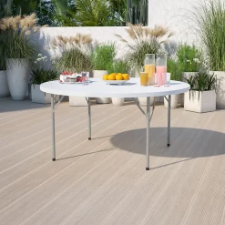 Flash Furniture Elon Folding Table, 60.75" x 60.75", Granite White (DADYCZ1GW)