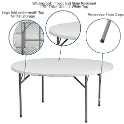 Flash Furniture Elon Folding Table, 60.75