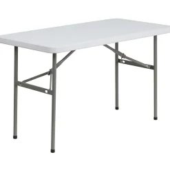 Flash Furniture Elon Folding Table, 48.25" x 24", Granite White (DADYCZ1222)
