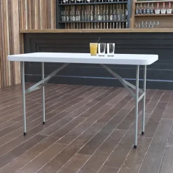 Flash Furniture Elon Folding Table, 48.25" x 24", Granite White (DADYCZ1222)