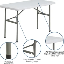 Flash Furniture Elon Folding Table, 48.25