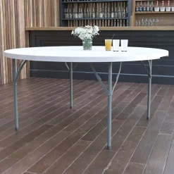 Flash Furniture Elon Folding Table, 60" x 60", Granite White (DADYCZ154GW)