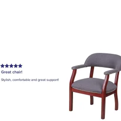 Flash Furniture Fabric Luxurious Conference Chair with Silver Trim Nails, Gray (BZ105GY)